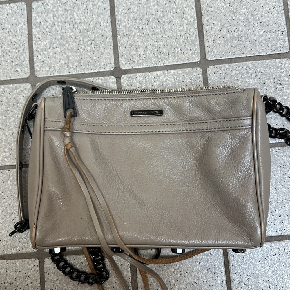 Rebecca Minkoff mini gray crossbody rareblack metal hardware excellent condition - Picture 2 of 12